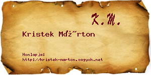 Kristek Márton névjegykártya
