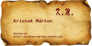Kristek Márton névjegykártya
