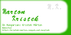 marton kristek business card